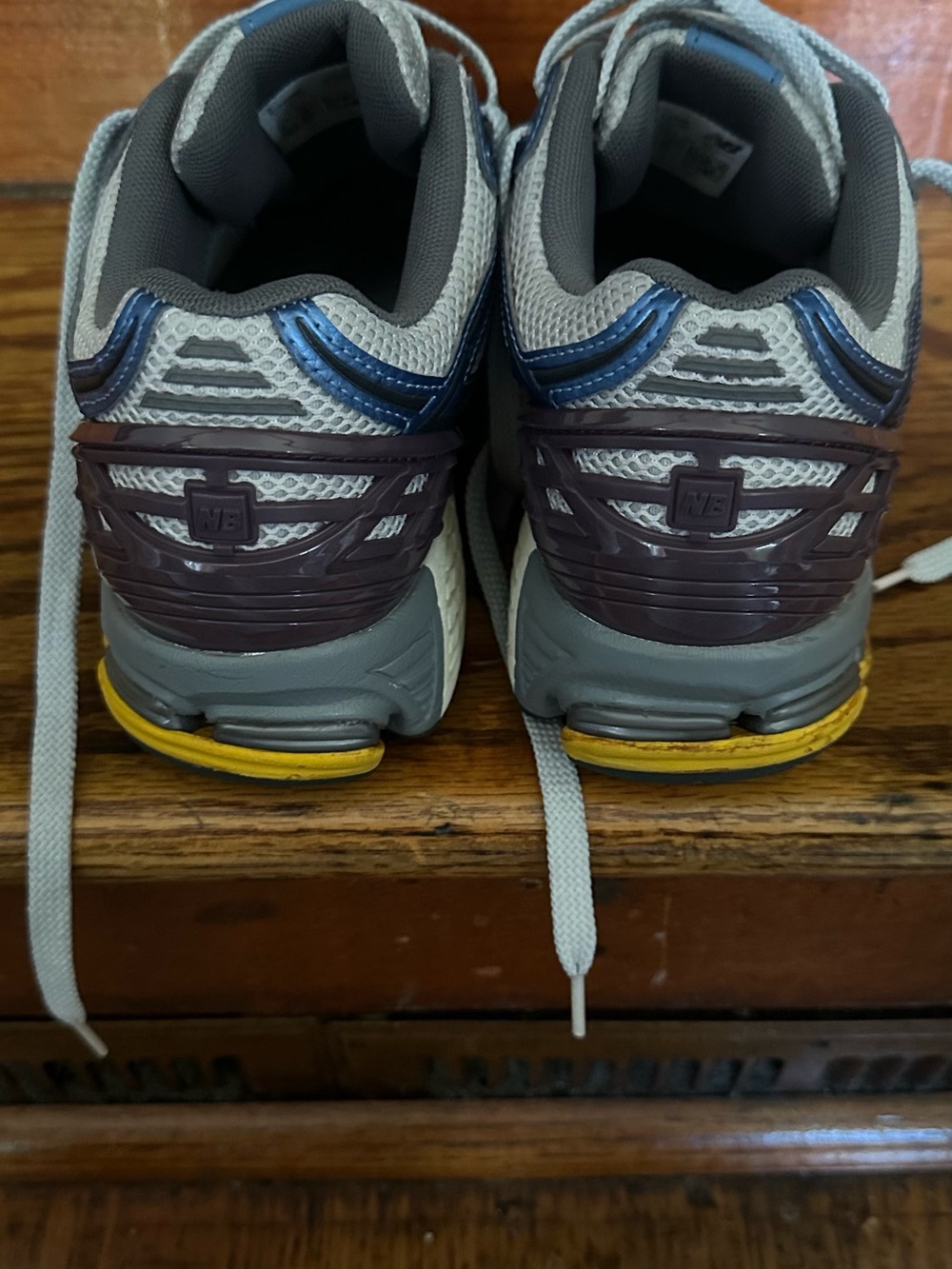 1906R New Balance Gray with Blue and Yellow Accent Sneakers - Picture 3 of 6
